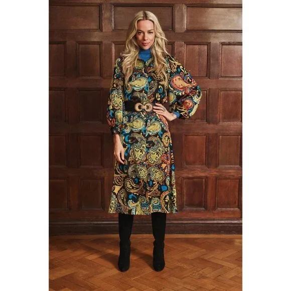 NWT ESQUALO Untamed Party Paisley Print Dress - Picture 2 of 9